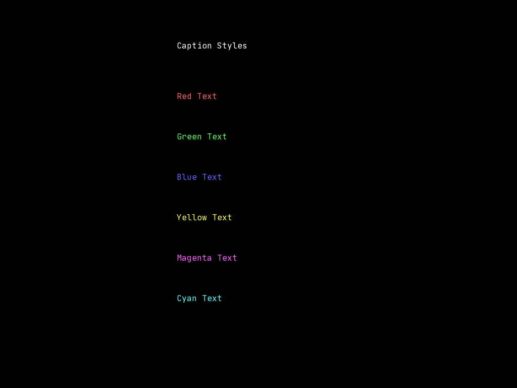 Caption Styling preview