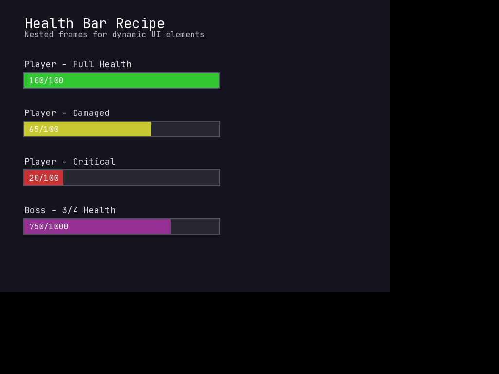 Health Bar Recipe