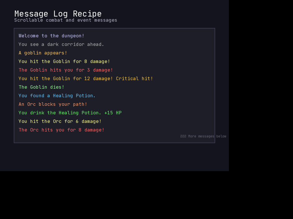 Message Log Recipe